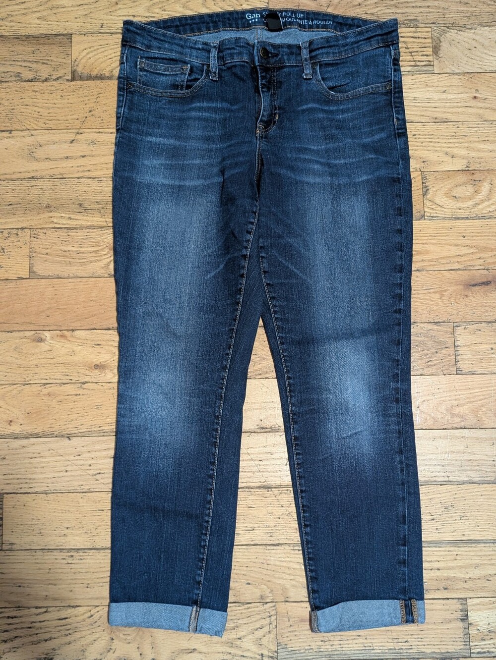 EUC Gap Ladies 12 31 Regular Skinny Roll Up Jeans Cotton Stretch *Q21